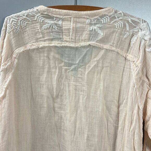 NWT Kyla Seo Pia Women's Cream Embroidered Blouse in Petal Pink Small - Picture 9 of 10